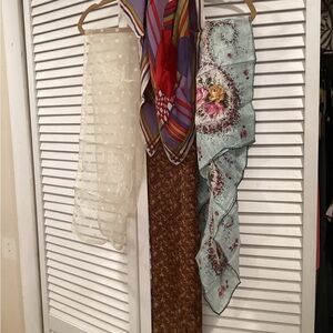 Vintage mixed fabric Women's Scarves Set/4